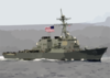 The Guided Missile Destroyer Uss Milius (ddg 69) Proudly Displays Her Large American Flag During A Practice Sea Power Demonstration For Uss Constellation Clip Art
