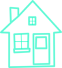 Very Light Turquoise House 4 Clip Art