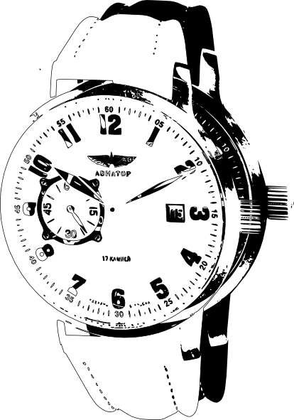 wrist watch clipart black and white - photo #9