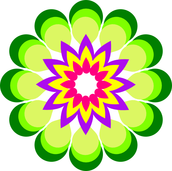 Geometric Flower Multicolor Clip Art At Clker Com Vector Clip Art Online Royalty Free Public Domain