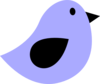 Black & Lilac Birdie Clip Art