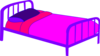 Purple Bed W Pink Covers Clip Art