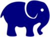 Royal Blue Elephant Clip Art
