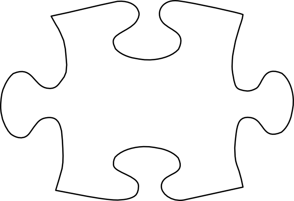 Jigsaw White Puzzle Piece No Shadow clip art