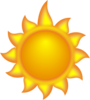 A Sun Cartoon With A Long Ray 2 Clip Art