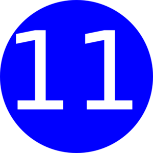 Number 11 Blue Background Clip Art