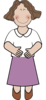 Mother With Short Brown Hair Clip Art