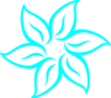 Aqua Flower Outline Clip Art