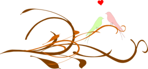 Love Birds On A Branch Clip Art