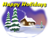 Happy Holidays Winter Scenery Clip Art