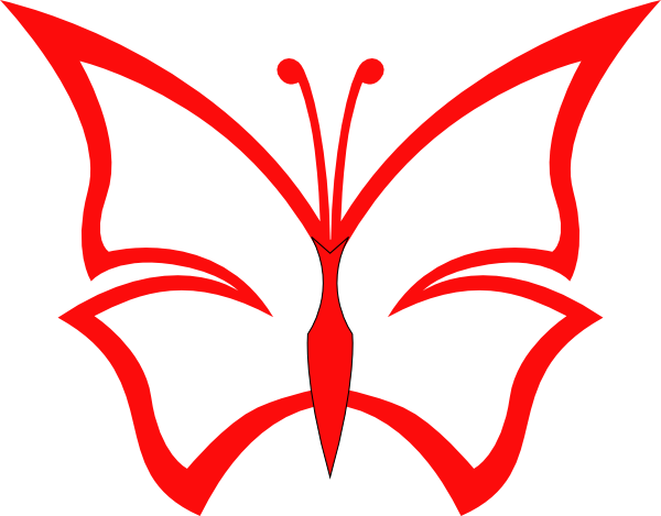 free red butterfly clip art - photo #6