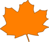 Orange Leaf, Brown Border Clip Art