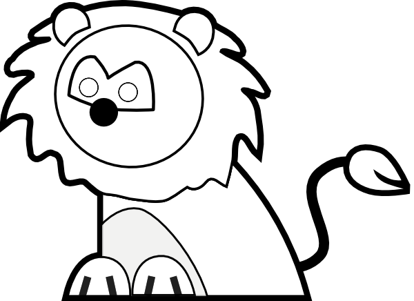 free black and white lion clipart - photo #38