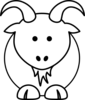 Cartoon Goat Bw Clip Art