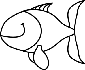 fish black and white clip art