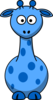 Blue Giraffe Clip Art