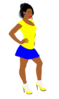 Woman In Blue &yellow Clip Art