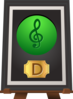 Trophy Music D Green Clip Art