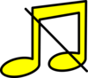 Musical Note Yellow Icon Not Without Shadow Clip Art