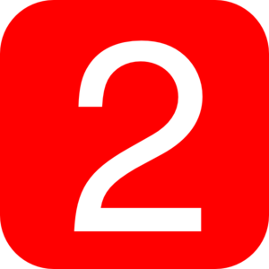 Red, Rounded, Square With Number 2 Clip Art