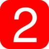 Red, Rounded, Square With Number 2 Clip Art