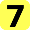 Yellow Rounded Number 7 Clip Art