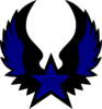 Navy Blue Star Emblem Clip Art