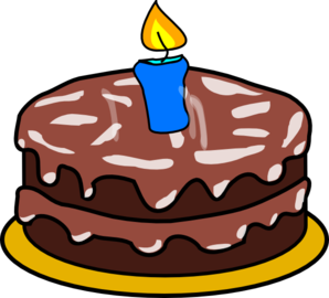 Cake With 1 Candle Clip Art