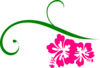 Hibiscus Swirl Pink And Green Clip Art