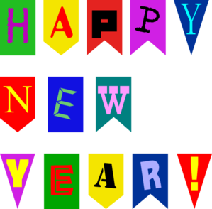New Year Flags  Clip Art