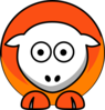 Sheep 2 Toned Orange Clip Art