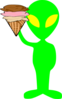 Alien With Ice Cream Cone 2 Clip Art