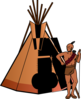 Native American With Teepee Clip Art