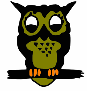 Mustard Black Owl Clip Art