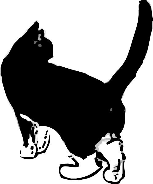 free black and white cat clip art - photo #20