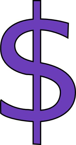 purple dollar sign clip