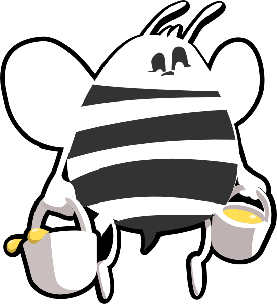 clipart bee black and white - photo #17