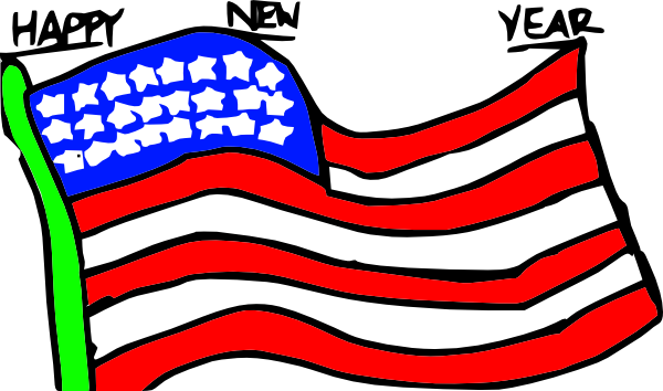 clip art new years. Happy New Year Us Flag clip