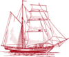 Clipper Ship Tranparent Red Clip Art