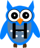 Blue Owl H Clip Art
