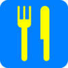 Blue Yellow Restaurant Sign Clip Art