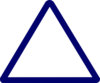 Thin Blue Triangular Sign Clip Art
