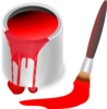 Red Paint Brush And Can Clip Art