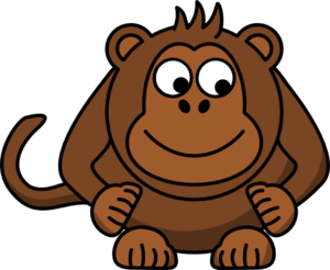 Monkey Looking Right-down Clip Art