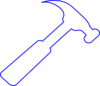 Blue Outline Hammer Clip Art