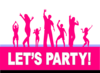 Pink Lets Party Dance Clip Art