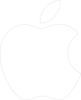 White Apple Logo On Black Background Clip Art