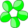 Green Flower No Center Clip Art