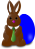 Chocolate Bunny Blue Egg Clip Art