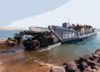 Lcu Off-loads Equipment During Exercise. Clip Art